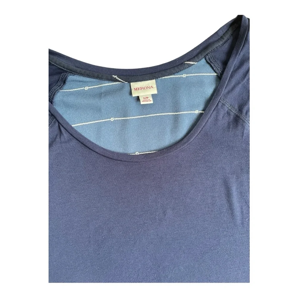 Merona Navy Blue Nautical Knots Blouse Top Shirt Size Small - Picture 4 of 8